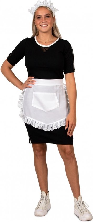 Tablier de serveuse avec bonnet - Costume - Blanc