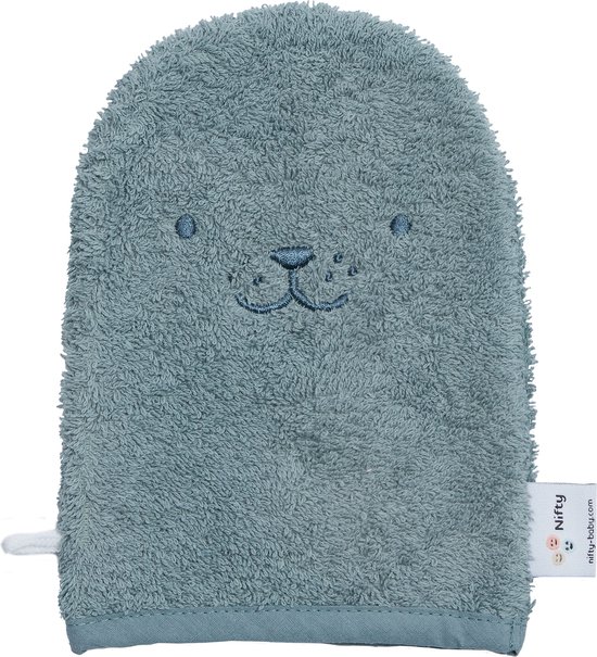 Nifty - The Original Baby Shower Glove met washandje - baby douche handschoen voor beter grip op je baby bij het douchen - Lange washand met washandje - kraamcadeau - Blueberry Combi-deal van Merkloos — afbeelding 4