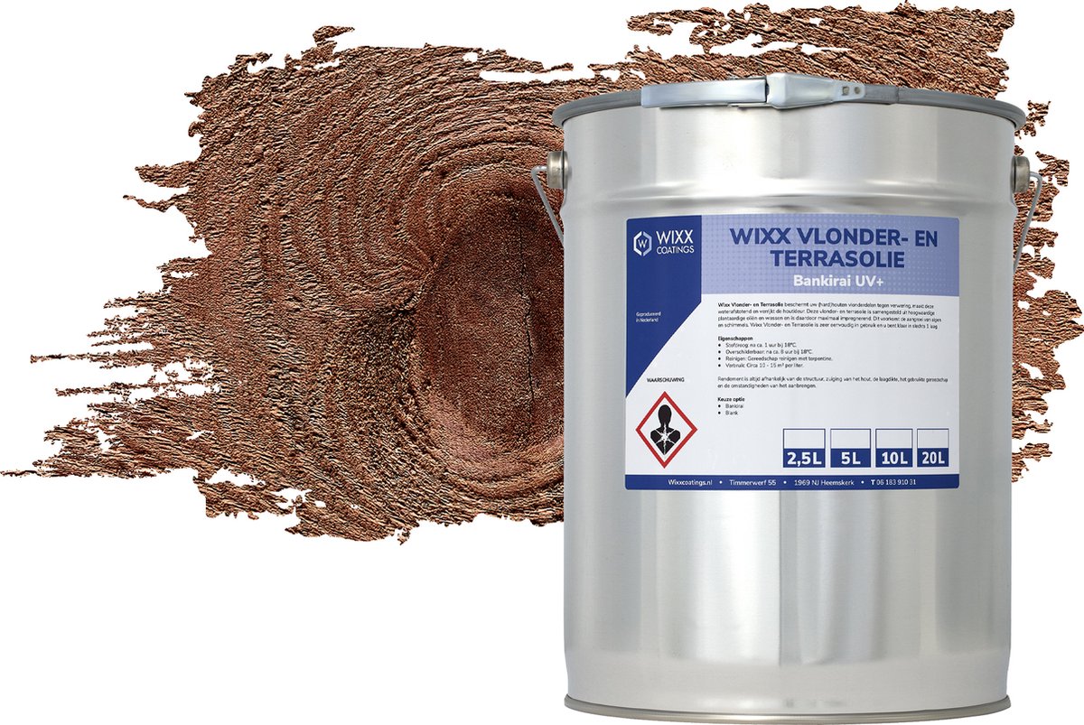 Wixx Vlonder en Terrasolie UV+ - 10L - Donker Eiken