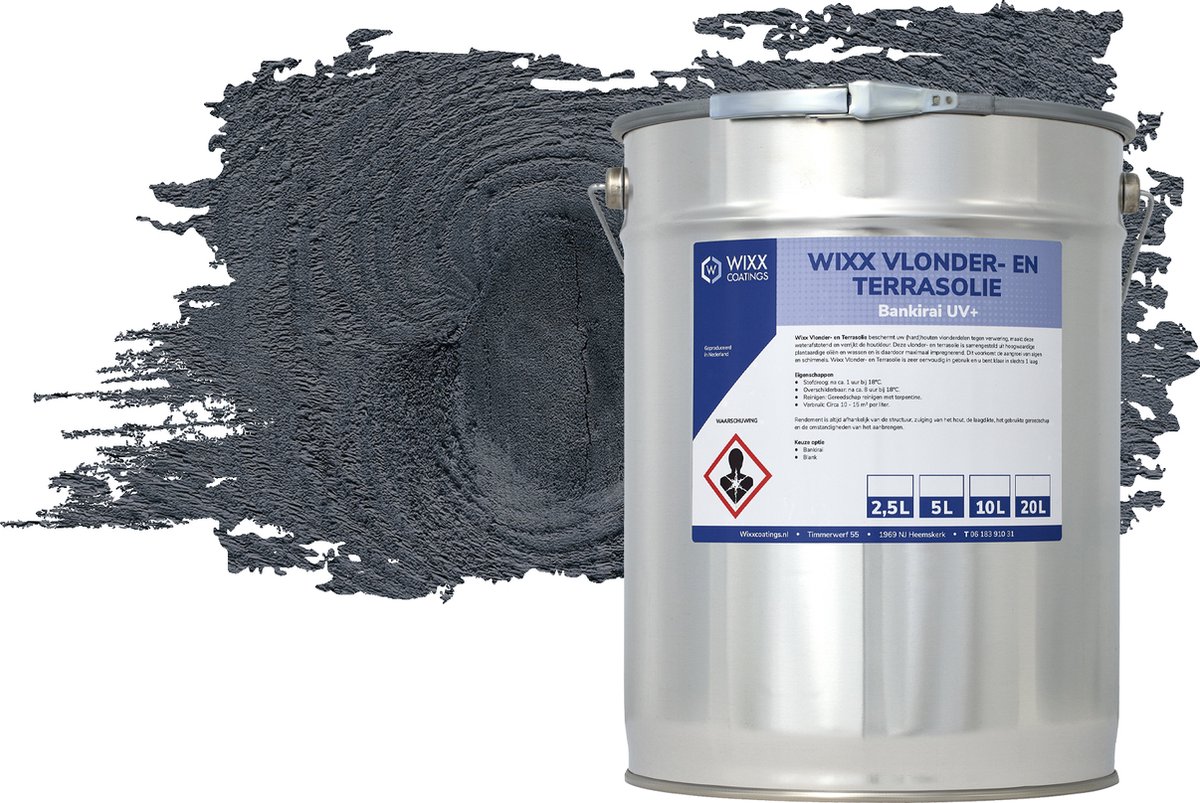 Wixx Vlonder en Terrasolie UV+ - 10L - Zwart
