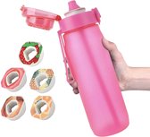 Geurwater Drinkfles - Water Bottle Up - Geur Air Waterfles - Inclusief 5 Pods - Roze - 750 ml - Tritan - BPA-vrij - Starterskit - Aardbei - Ananas - Cola - Perzik - Sinaasappel