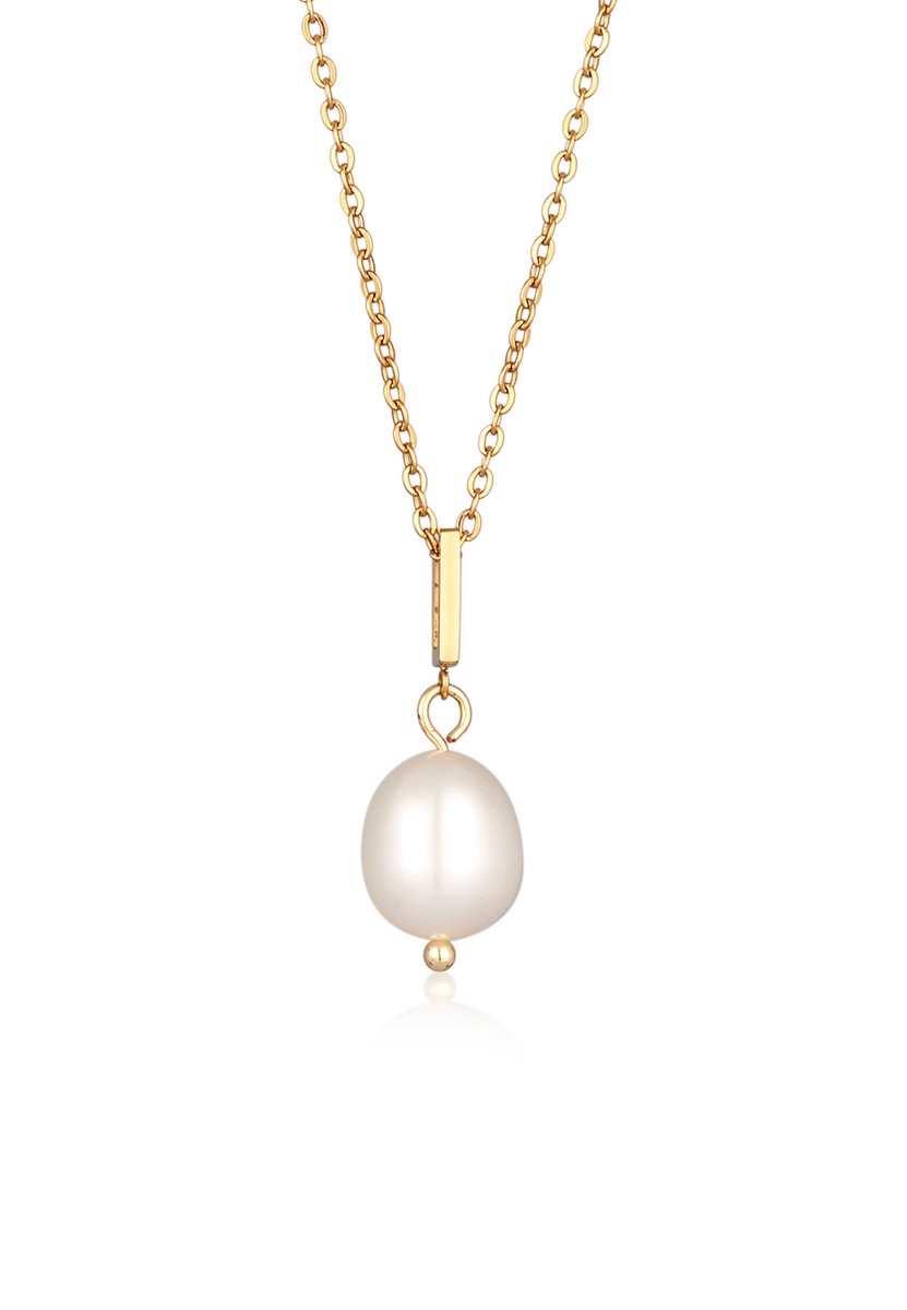 Elli - Halsketting - Dames Hanger Glaskraal Elegant Goudkleurig - Dames