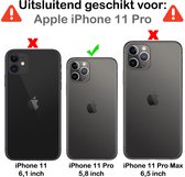 Hoesje Geschikt voor iPhone 11 Pro Hoesje Siliconen Cover Case - Hoes Geschikt voor iPhone 11 Pro Hoes Back Case - 2-PACK - Grijs