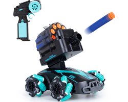 foto van Silvergear Bestuurbare Auto met Schietfunctie - 2 Speelopties - RC Auto met Soft Bullets voor Binnen & Buiten - RC Car - Schietschijf - Interactief Speelgoed voor Kinderen - Sinterklaas Cadeautjes voor Jongens - Vanaf 6 Jaar - Zwart