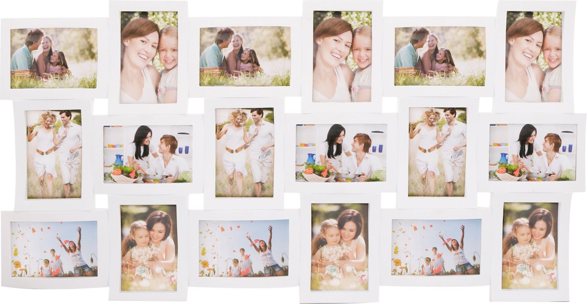 springos Fotolijst - 18 Foto's - Collage - Staand/Liggend - 10 x 15 cm - Wit