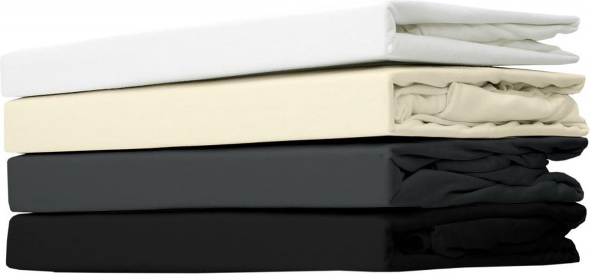Hoeslaken Jersey Katoen - Splittopdekmatras Wit - 180x220 - 100% Katoen - Oeko-Tex gecertificeerd