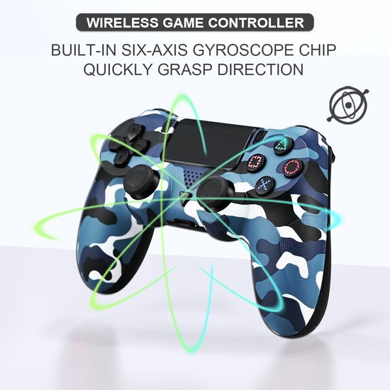 Playstation 4 Draadloze Game Controller - Camouflage Blauw - HypergripX