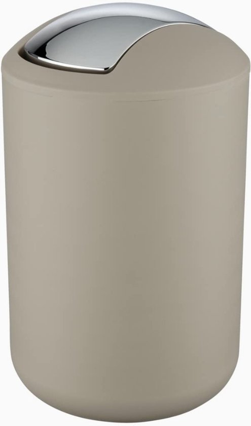 Afval Prullenbak 8 liter met zwenkdeksel - Prullenbak - Voor Binnen - Taupe - Stenberi