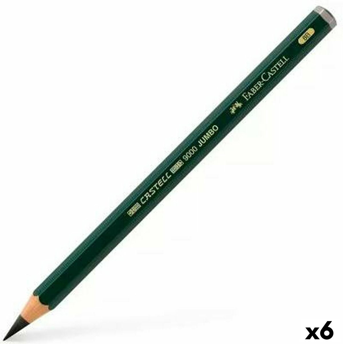 potlood Faber-Castell 9000 Jumbo 8B doos met 6 stuks