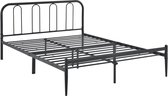 In And OutdoorMatch Stalen bed Bradly - Bedframe - Met bedbodem - 160x200 cm - Matzwart - Modern design
