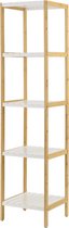 In And OutdoorMatch Opbergrek Ryan - Staand rek - Met 5 planken - Bamboe - Minimalistisch design