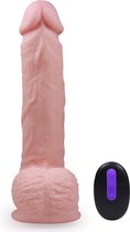 Vibrerende Dildo met Draadloze Afstandsbediening - Dildo met realistische Eikel en Aders  -  22 CM