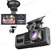 Distiion - 3 in 1 HD - Dashcam - voor en achter camera - Loop recording - Auto dashcam - Bewegingsdetectie en Parkeerstand - G-Sensor - Full HD - 170° Groothoeklens - Loop Recording - Gratis Micro SD-kaart 32 GB