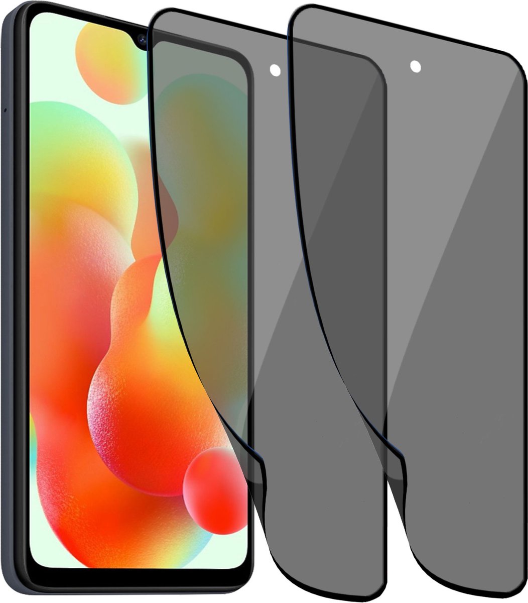2x Geschikt voor Xiaomi Redmi 12C - Privacy Screenprotector - Beschermglas - Privé GuardCover