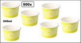 500x IJsbeker IceCream 240ml geel karton - schepijs softijs ijsje zomer festival evenement food