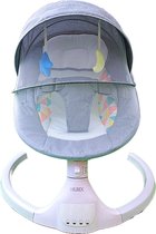 NILBEX® Elektrische Wipstoel – Elektrische Kinderstoel – Elektrische Schommelstoel – Babyswing – Bluetooth – Ergonomisch – Verstelbaar - Grijs