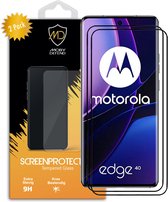 2-Pack Motorola Edge 40 Screenprotectors - MobyDefend Gehard Glas Screensavers - Zwarte Randen - Glasplaatjes Geschikt Voor Motorola Edge 40