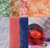 Mega Sizoflor Vlies Set – 6 Verschillende kleuren assorti - 1meter x 60cm per kleur – Totaal 6meter x 60cm - Voor Home Deco, Bloemschikken, Kaarten maken en Scrapbook.