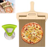 Sliding pizzaschep, pizzaschep, 58 x 30 cm schuif, pala pizza scorrevole, anti-aanbak pizzaschep perfect overbrengt, met pizzasnijder