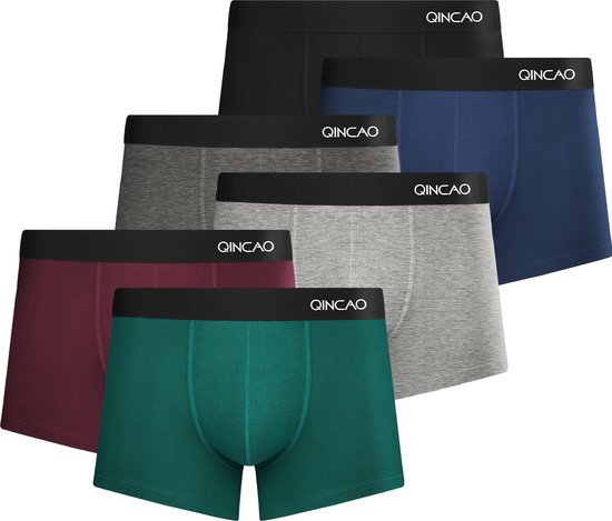 Qincao Boxers Homme - Happy Mix - Taille L - Multipack (6) - Sous-vêtements Premium pour Hommes