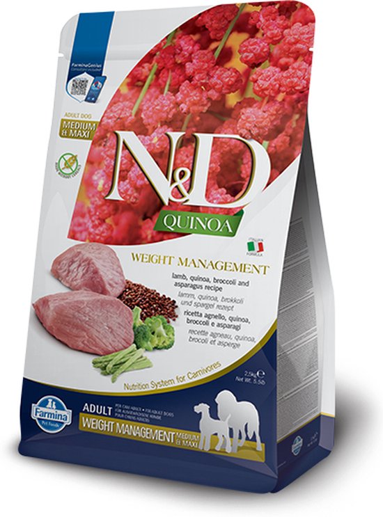 Farmina N&D Grain Free Dog Quinoa Adult Weight Management 7 kg Hond bol