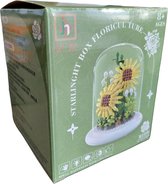 Bloemen bouwset Sunflowers - Mini blokjes - Zonnebloemen - Bloemenboeket bouwset - met verlichting