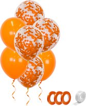 Koningsdag Versiering - Oranje Ballonnen Ek WK - Papieren Confetti Ballon - Oranje Versiering - 40 Stuks