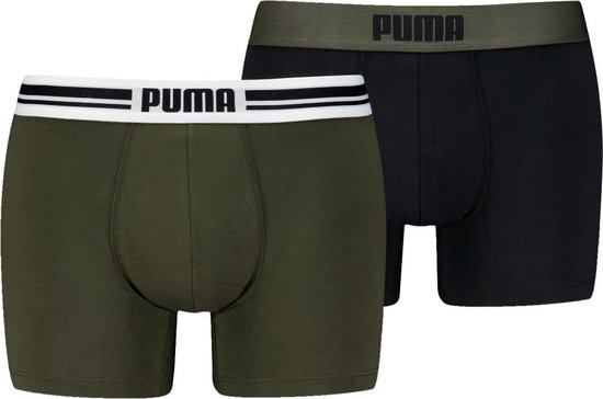 Puma Men Everyday Paced Ogo Boxers 2p Forest Night | Kaki | Maat: L