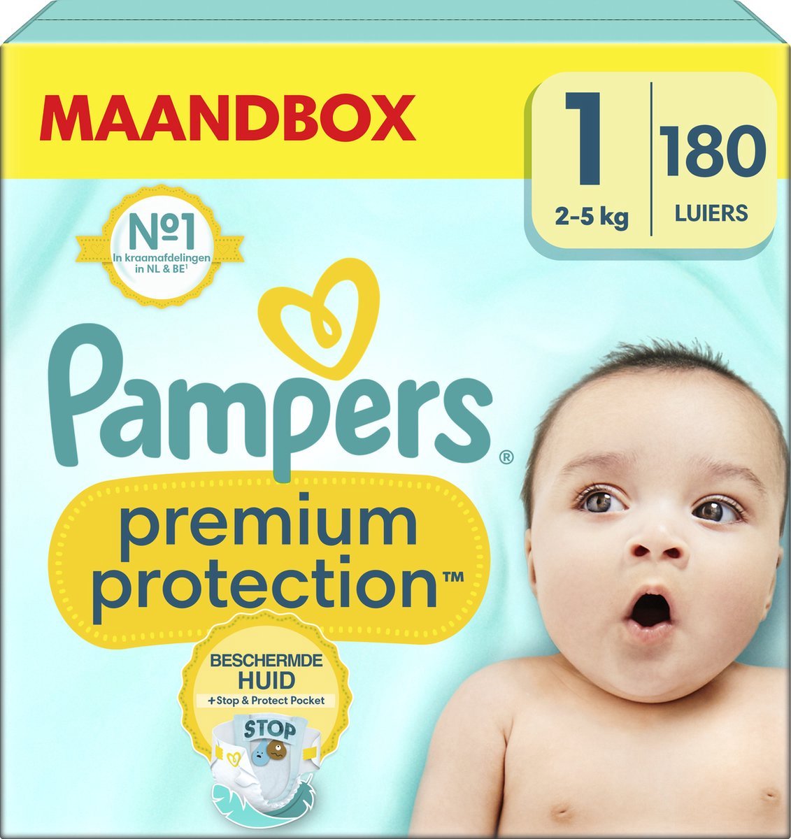 Goedkoopste Pampers Premium Protection - Maat 1 (New Born) 2-5 kg - 176 Stuks - Luiers
