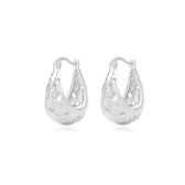 Paragon Cat.925 Silver Woven Fashion Simple Large Drop Earrings