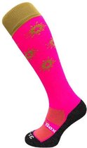 WeirdoSox Stars Splash Goud/ Pink chaussettes de sport, chaussettes de hockey, chaussettes de football - Taille 31/35
