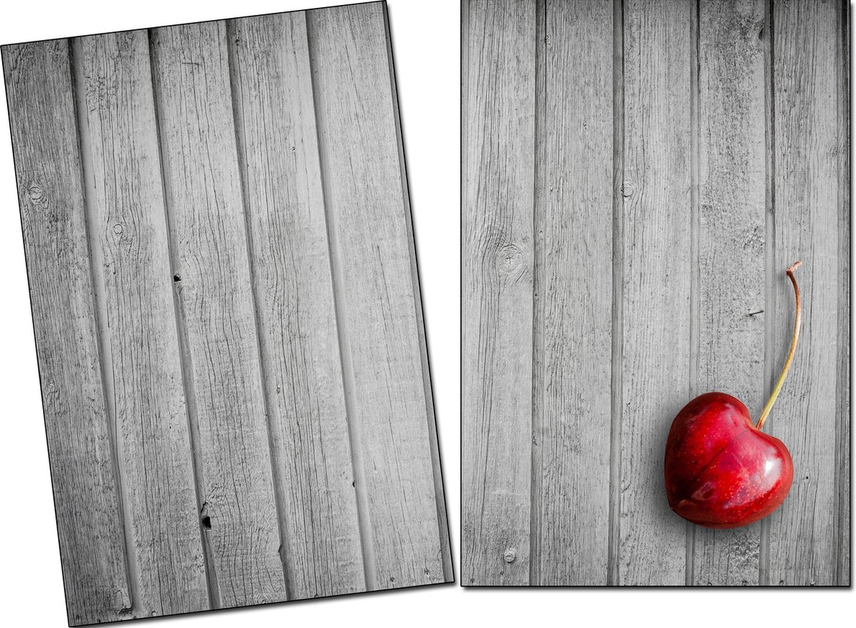 Papillon Inductie Beschermers - 2 stuks kookplaatbeschermer - 60x40 - Kers op Hout