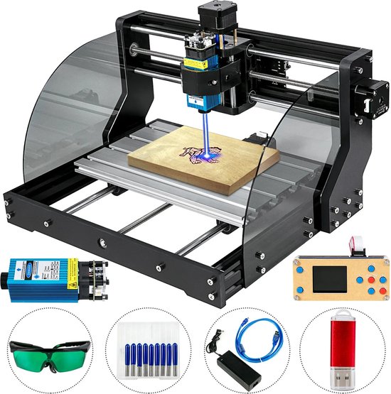 Foto: M a r s products vevor cnc 3018 pro max graveermachine graveer machine laser cutter graveerset laser engraver laser snijmachine laser snijden