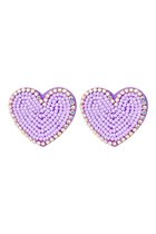 Boucles d'oreilles Perles coeur avec strass Glas Lilas