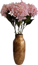 Fleur artificielle Bouquet d'hortensias dans un vase - grand - rose clair - 109 cm - Fleurs artificielles en soie