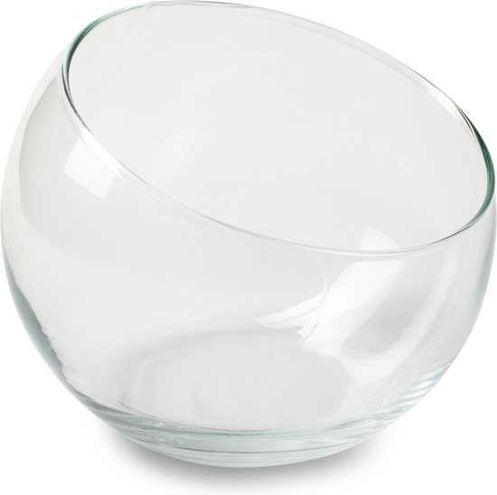 Jodeco Bloemenvaas Bobby - helder transparant - glas - D12,5 x H10 cm - bol vaas/schaal