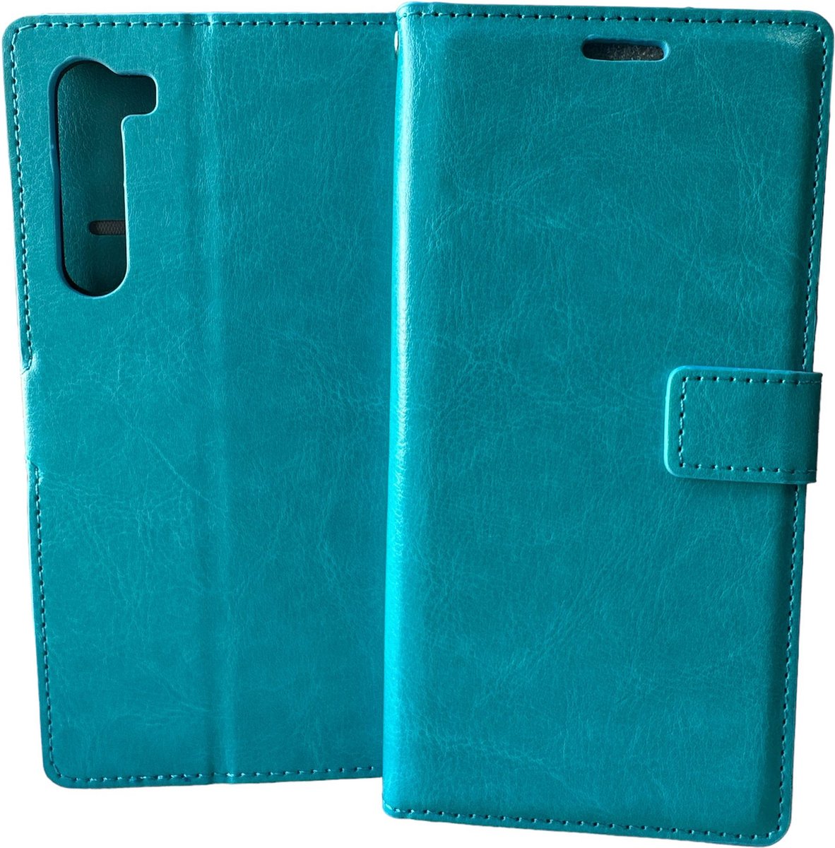 Bookcase Turquoise Geschikt voor Motorola Edge - portemonnee hoesje - ZT Accessoires