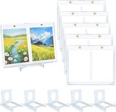 FANXIYA 30 Stuks Acryl Display Standaards, FANXIYA Transparante Kaarthouder Display Kaartenstandaard Mini Schildersezels voor Munten, Medailles, Foto