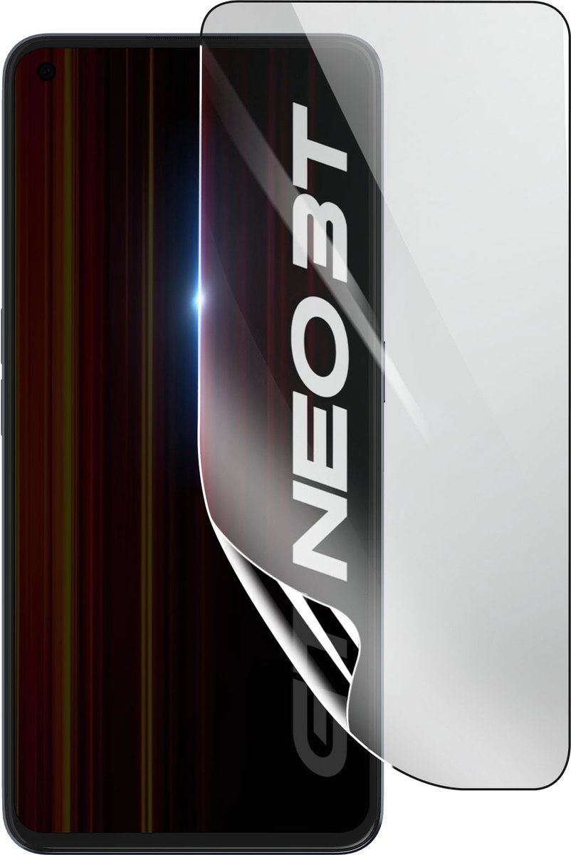 3mk, Geschikt voor Realme GT Neo 3T, Schokbestendige Hydrogel Screenprotector, Transparant