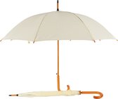 Opvouwbare Paraplu Duo - met Houten Handvat - White Vanille| Automatisch & Windproof | 98cm Diameter