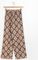 Sissy-Boy - Donkerbruine wide leg broek met ikat print