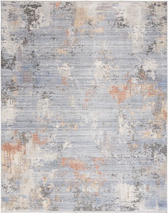 Vloerkleed Nourison Abstract Hues Grey Blue ABH01 - maat 66 x 244 cm
