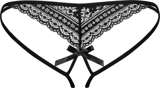 Picantina String ouvert à l'entrejambe - Noir