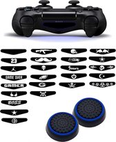 Gadgetpoint | Gaming Thumbgrips | Performance Antislip Thumbsticks | Joystick Cap Thumb Grips | Accessoires geschikt voor Playstation 4 – PS4 & Playstation 3 - PS3 | Zwart/Blauw + Willekeurige Sticker