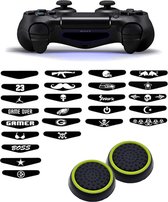 Gadgetpoint | Gaming Thumbgrips | Performance Antislip Thumbsticks | Joystick Cap Thumb Grips | Accessoires geschikt voor Playstation 4 – PS4 & Playstation 3 - PS3 | Zwart/Lichtgroen + Willekeurige Sticker