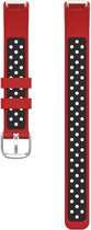 Fitbit Luxe Sport Bandje - Siliconen - Rood/Zwart - 160-220mm - Wearablebandje - Geschikt voor Fitbit Luxe - Sportactiviteiten - Verstelbaar - Gespsluiting - Watchbands-shop.nl - 1 Jaar Garantie