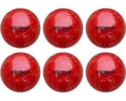 foto van Scoop Hockeybal - Red Glitter Set van 6
