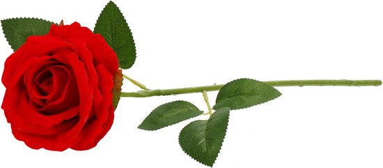 Springos Fleur artificielle - Rose Artificielle - Rose - Plastique - Rouge - 50 cm