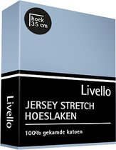 Livello (topper) Hoeslaken Jersey Dusty Blue 140x200