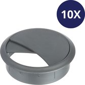 10x Kabeldoorvoer Zilver - Boordiameter: ø60mm - Diepte: 20mm - Diameter: 69mm - Rond